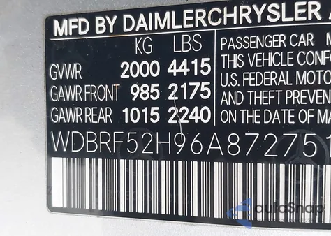 2006 Mercedes-Benz C 230 Sport из США, поврежденный, VIN WDBRF52H96A872751